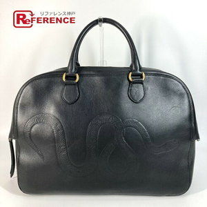 Gucci Business Bag Travel Shoulder Bag Boston Leather Black